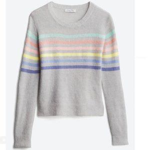 Crew Neck Pullover - Gray with Stripes